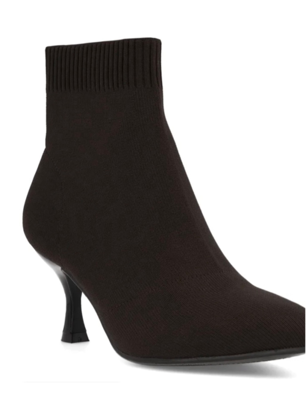 NEW Women's Miatoo Brown Knit Pointed Toe Kitten Heel Ankle Boots